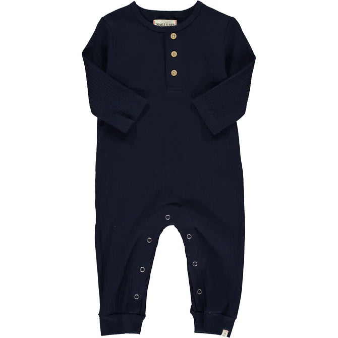 Me & Henry Navy | Mason Ribbed Romper