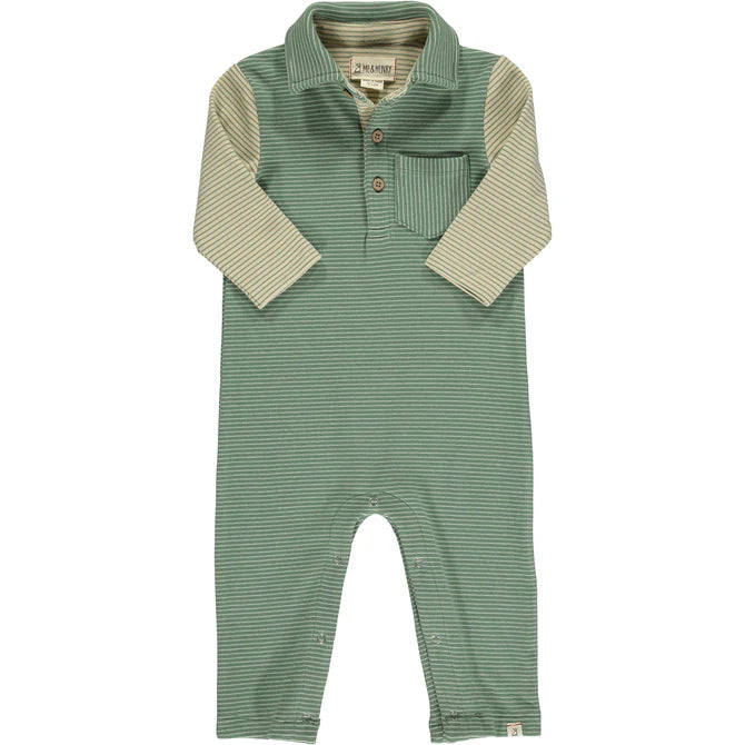 Me & Henry Green & Sage | Arlington Cosy Polo Romper