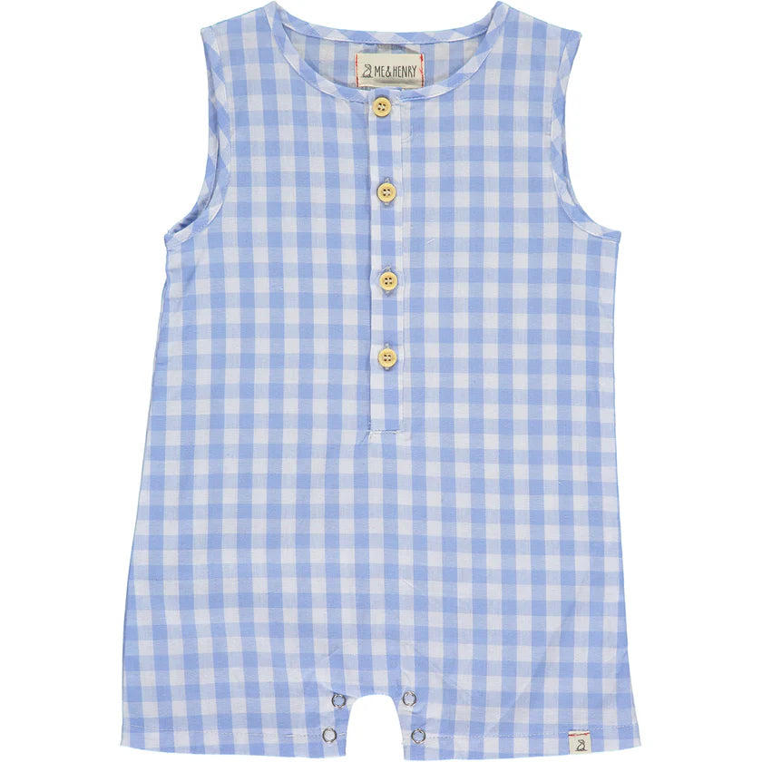 Me & Henry Blue & White Plaid | Cabin Playsuit