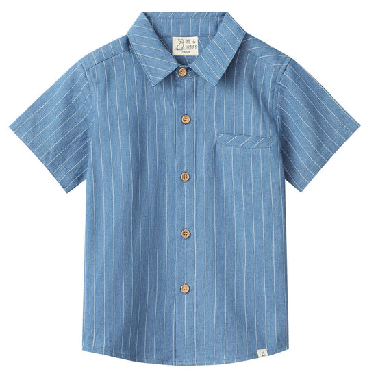 Me & Henry Dark Chambray Stripe | Newport Woven Shirt