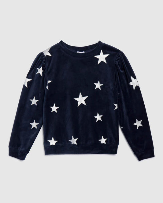 Splendid Deep Navy | Velour Star Sweatshirt