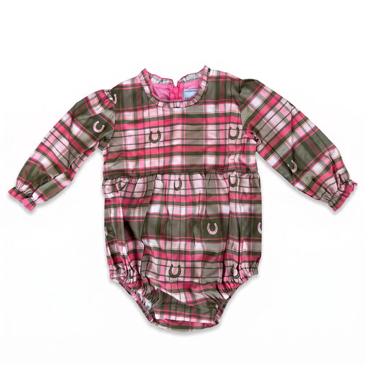 Hollis Baker Pink Horseshoe Plaid | Hannah Bubble
