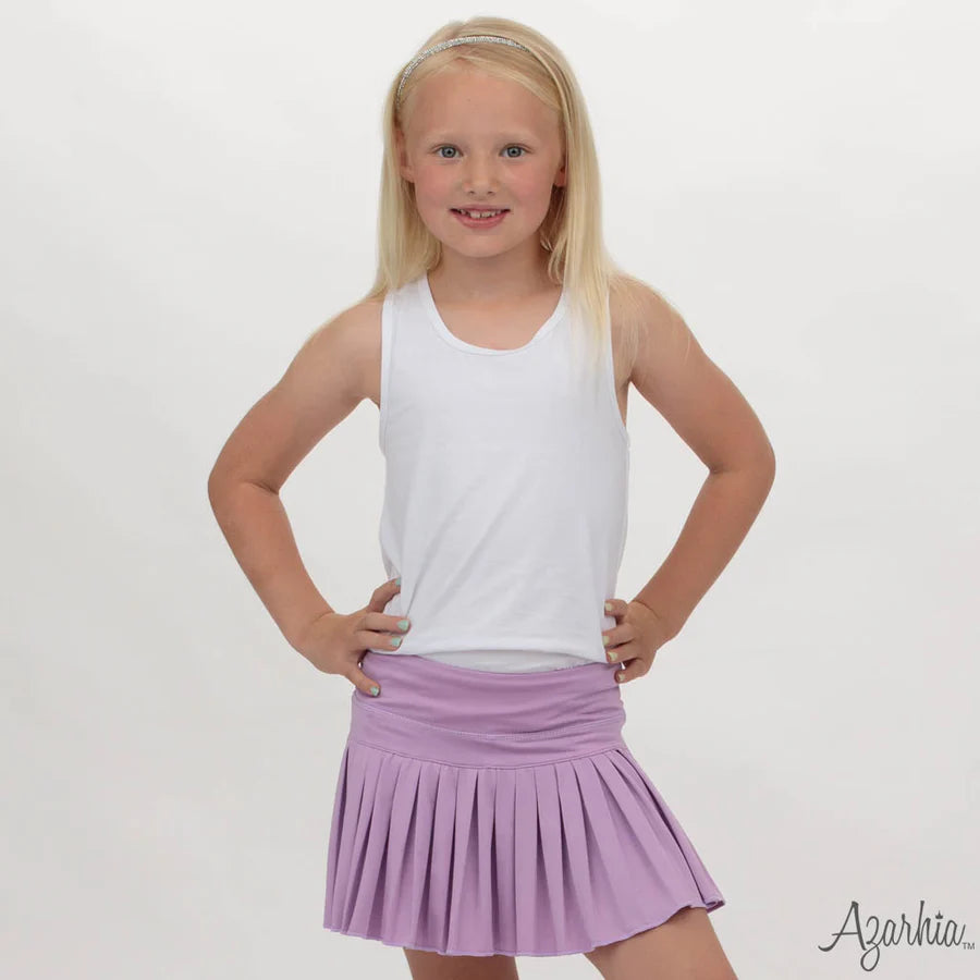 Azarhia Lavender | Solid Mini Pleated Skort