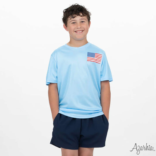 Azarhia Light Blue | American Lab Screen Print Dri Fit T-Shirt