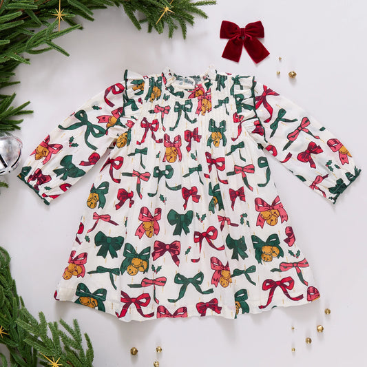 Pink Chicken Christmas Bows & Bells | Jaipur Dress
