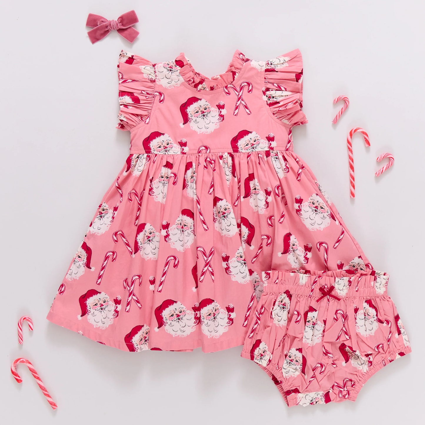 Pink Chicken Pink Candy Cane Santa | Jennifer Dress Set