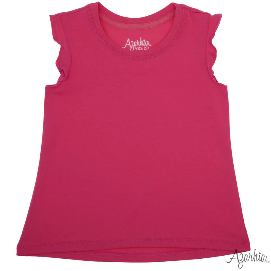 Azarhia Hot Pink | Solid Ruffle Shirt