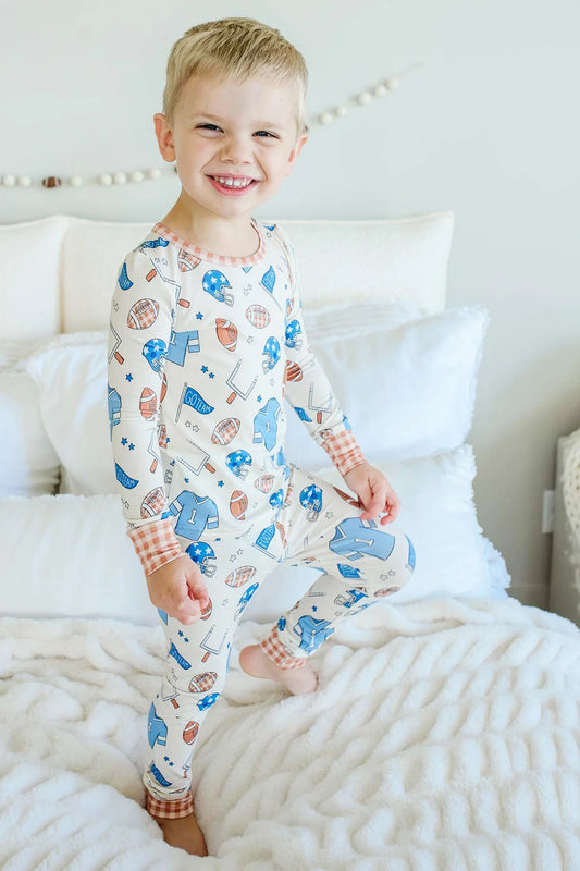 Caden Lane Blue | Huddles & Cuddles Two-Piece PJ Set