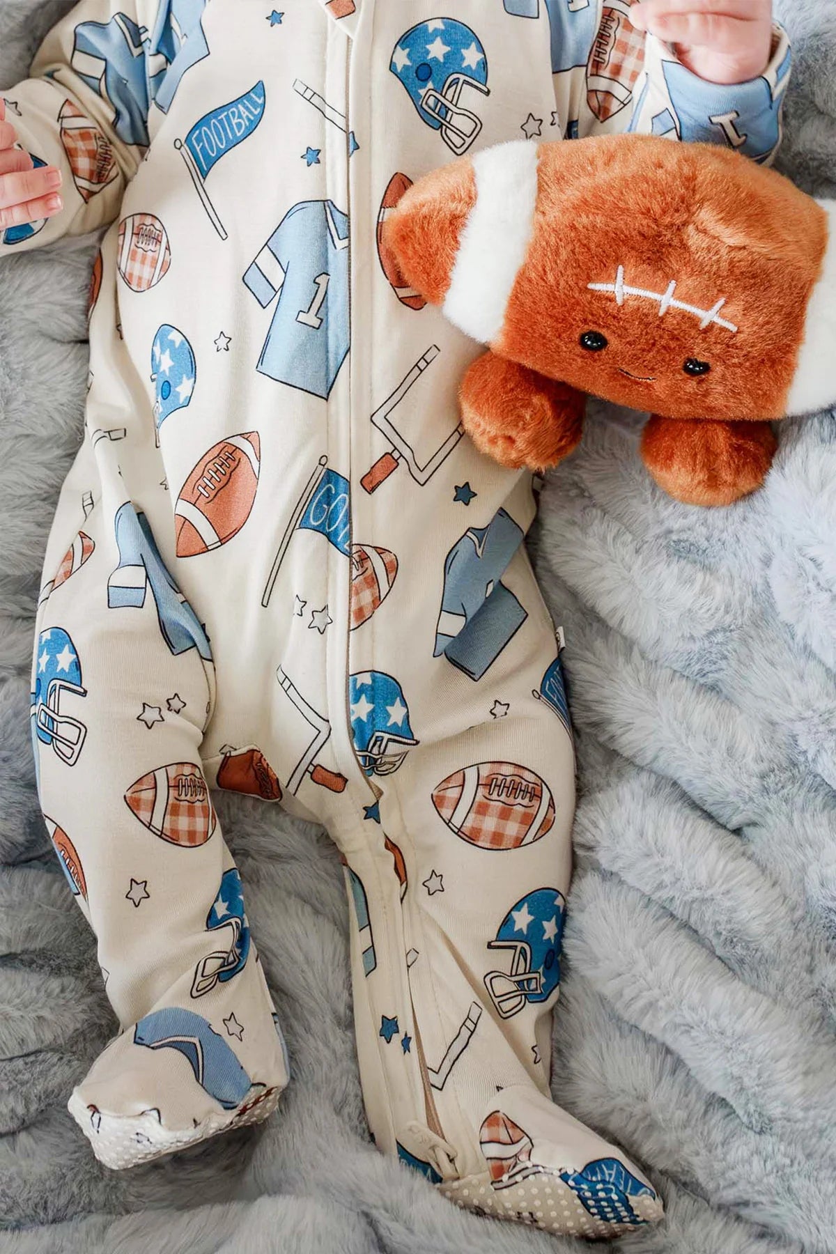 Caden Lane Blue | Huddles & Cuddles Zipper Footie