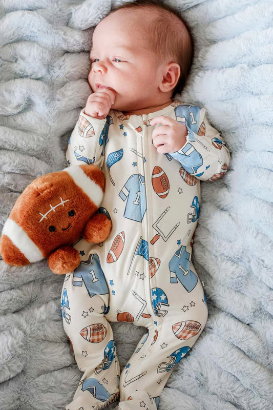 Caden Lane Blue | Huddles & Cuddles Zipper Footie