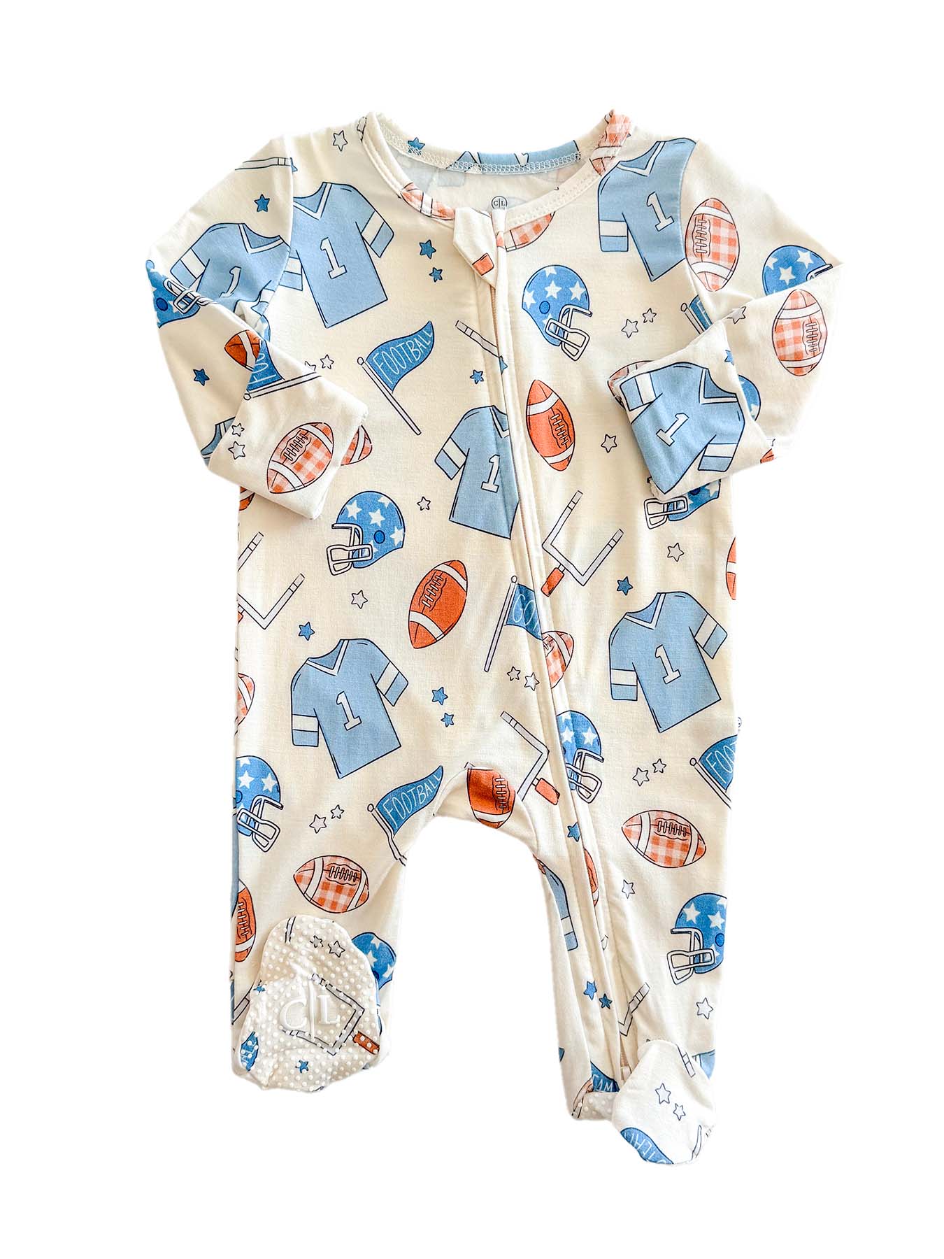 Caden Lane Blue | Huddles & Cuddles Zipper Footie