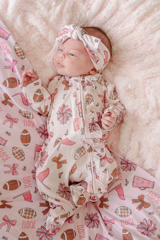 Caden Lane Pink | Huddles & Cuddles Zipper Ruffle Footie