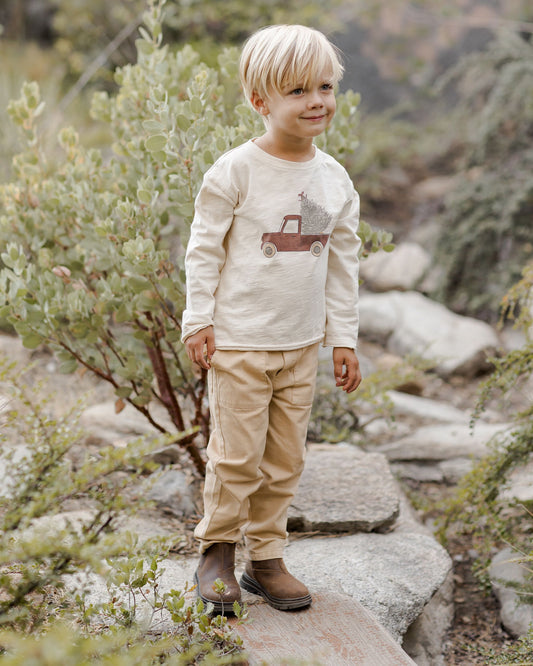 Rylee + Cru Natural Truck | Raw Edge Long Sleeve Tee