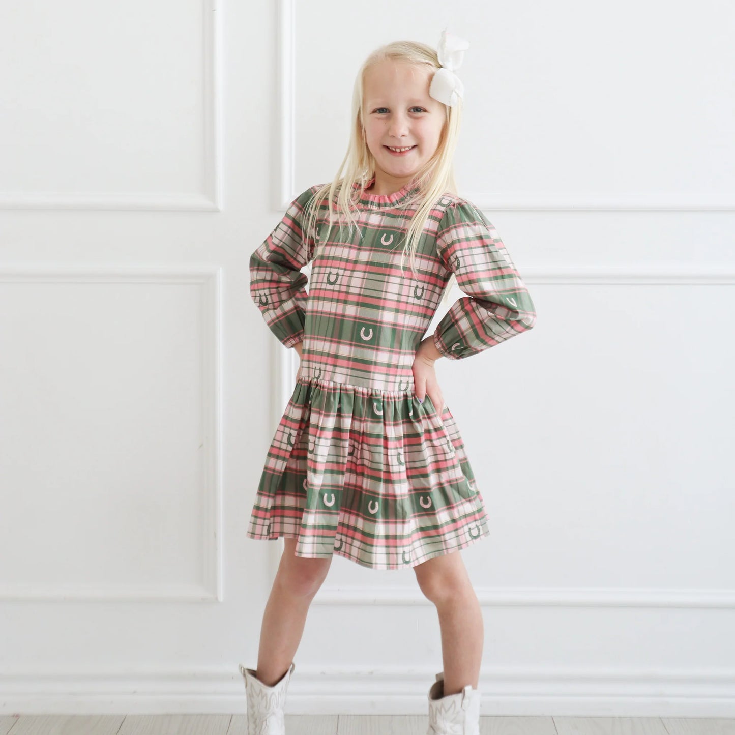 Hollis Baker Pink Horseshoe Plaid | Hannah Dress