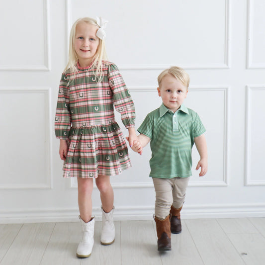 Hollis Baker Green Stripe | Trey Polo