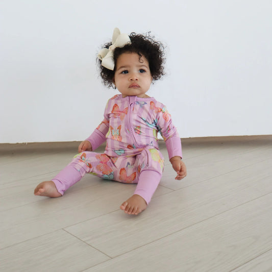Hollis Baker Purple | Butterfly Zipper Romper