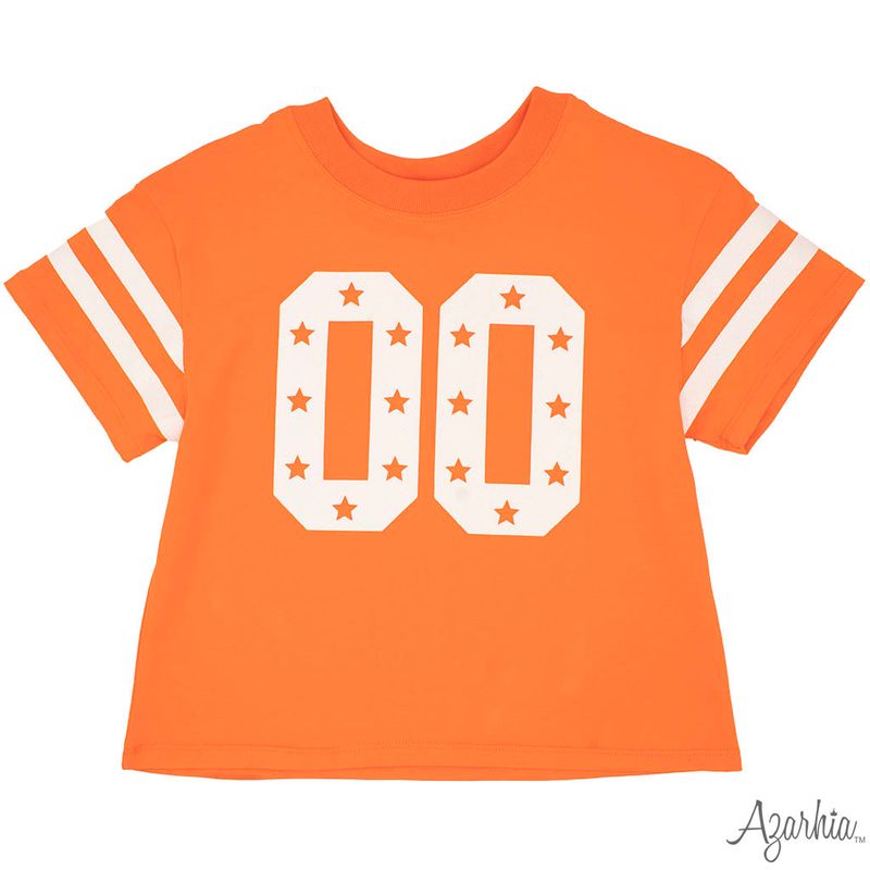 Azarhia Orange | Glitter Double 00 Stars Boxy T-Shirt
