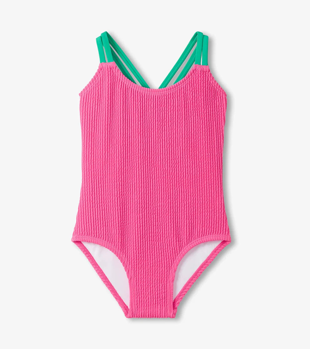 Hatley Azalea Pink | Cross Strap One Piece Swimsuit
