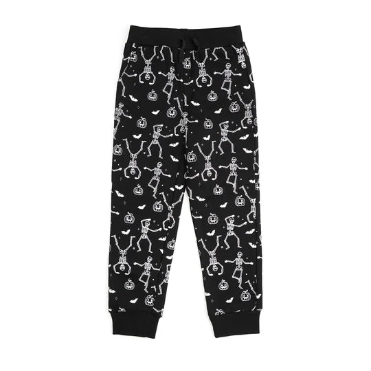 Sweet Wink Black | Glow in The Dark Silly Skelly Halloween Jogger