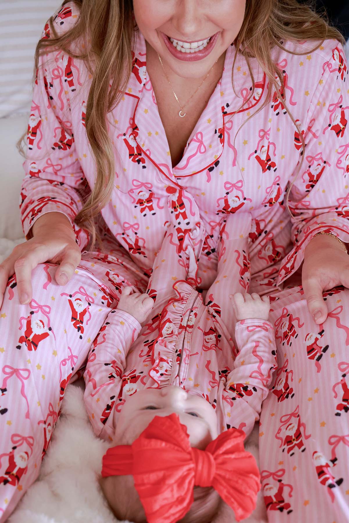 Caden Lane Red | Jolly Ribbons Christmas Ruffle Zipper Footie