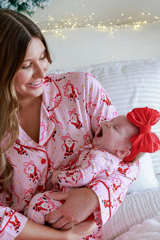Caden Lane Red | Jolly Ribbons Christmas Ruffle Zipper Footie