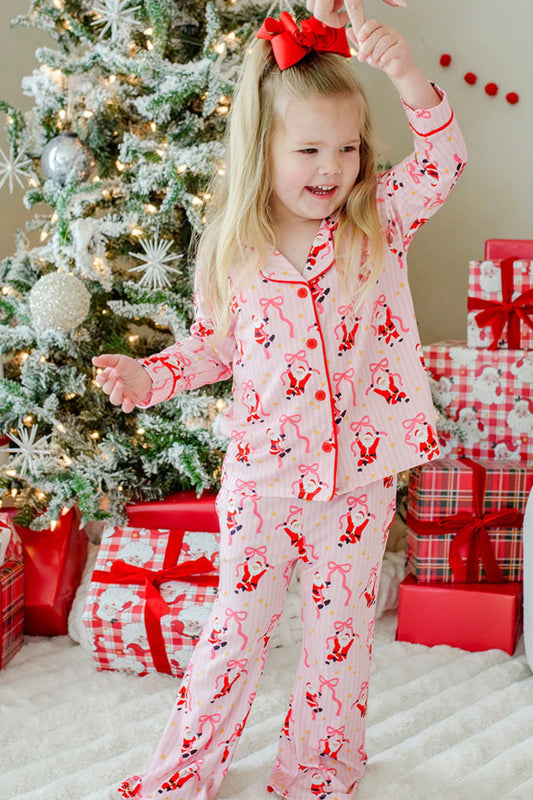 Caden Lane Red | Jolly Ribbons Christmas Two-Piece Flare Lounge Set