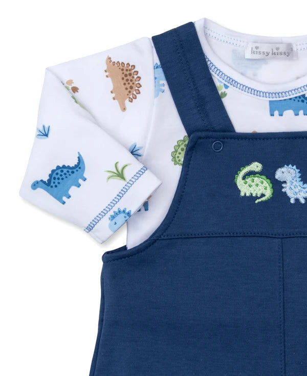 Kissy Kissy Blue | Dinosaur Domain Overall Set