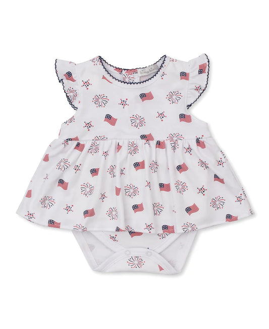 Kissy Kissy Bold Stripes & Bright Stars | Short Sleeve Bodysuit Dress