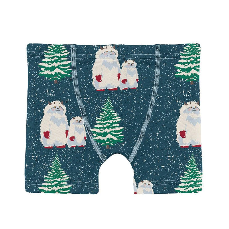 Kickee Peacock Yeti | Print Boxer Brief