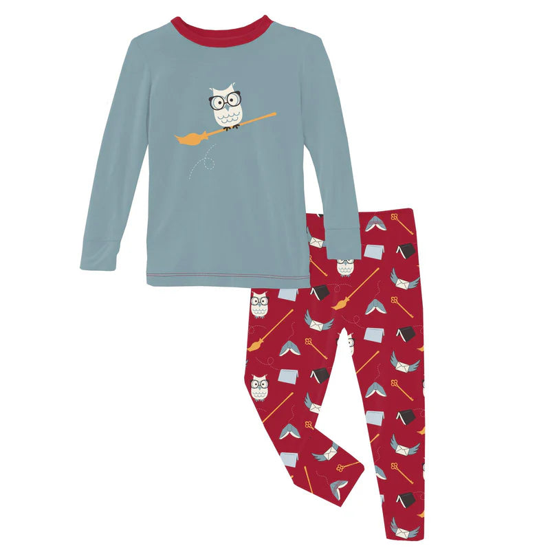 Kickee Crimson Magical World | Long Sleeve Graphic Tee PJ Set