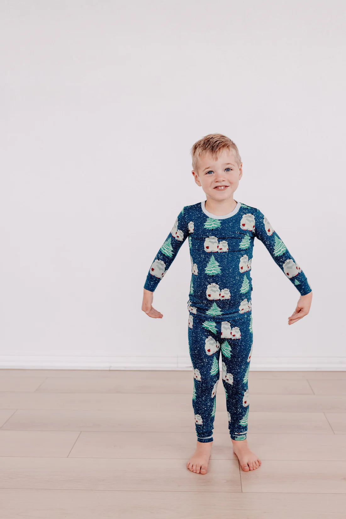 Kickee Peacock Yeti | Print Long Sleeve PJ Set