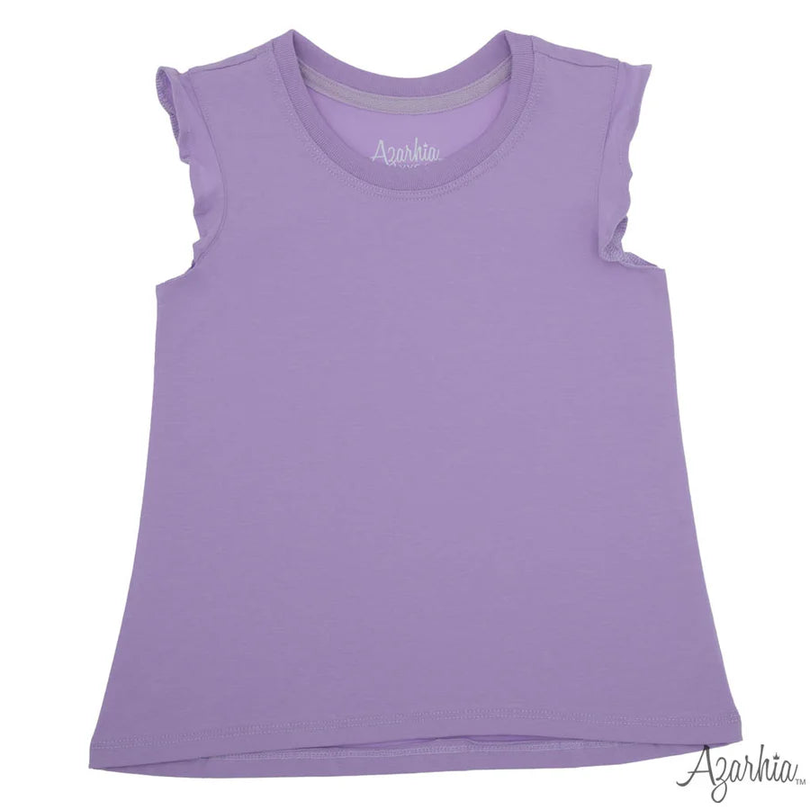 Azarhia Lavender | Solid Ruffle Shirt