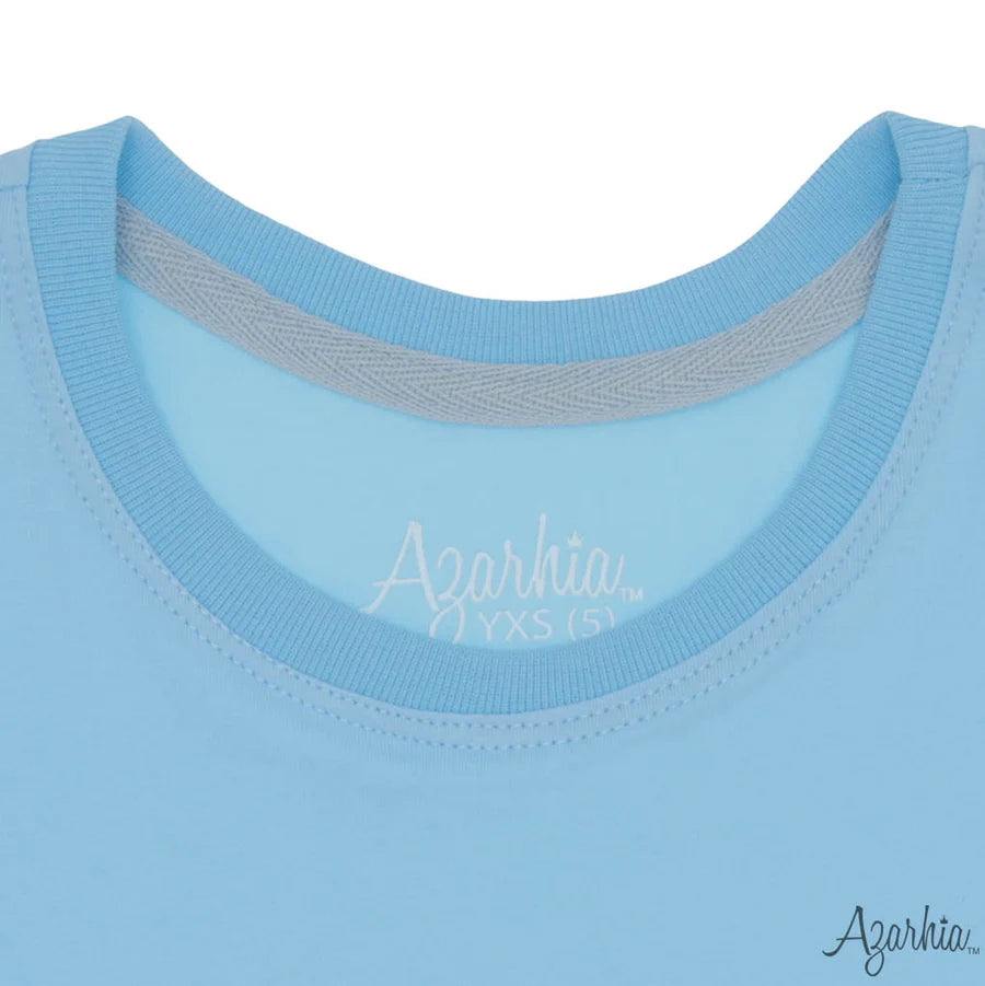 Azarhia Light Blue | Solid Ruffle Shirt