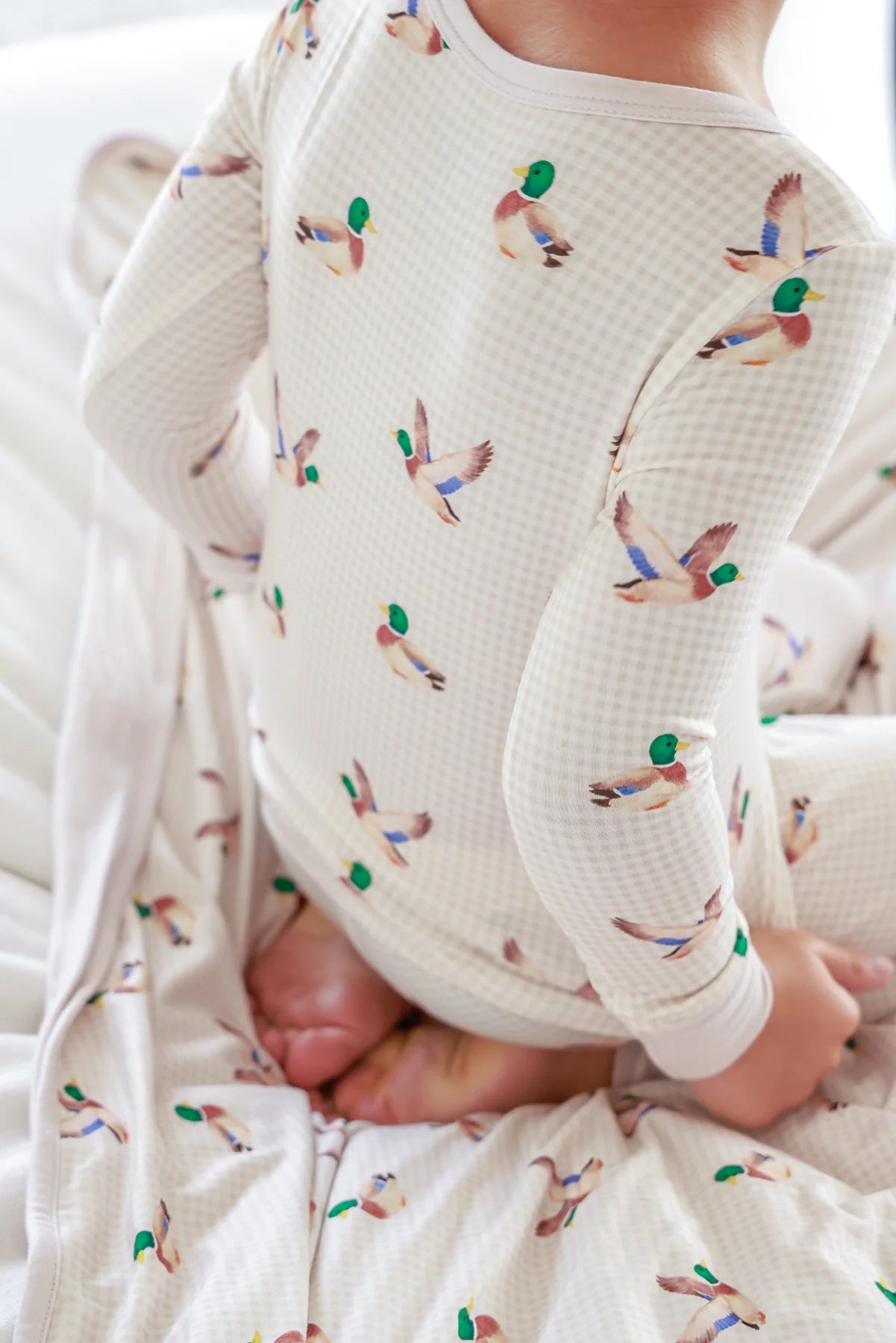 Cade Lane Cream | Little Mallard Two Piece Bamboo PJ Set