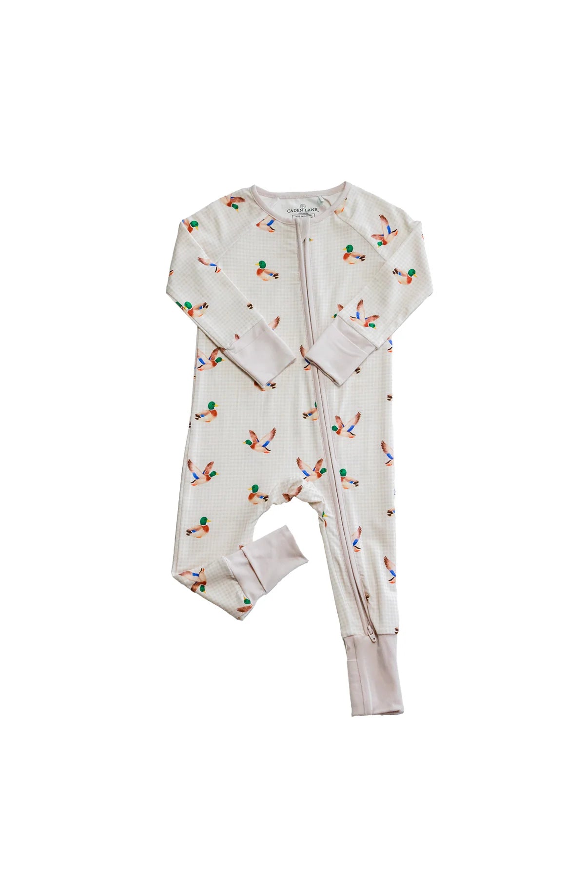 Caden Lane Cream | Little Mallard Convertible Bamboo Zip Romper