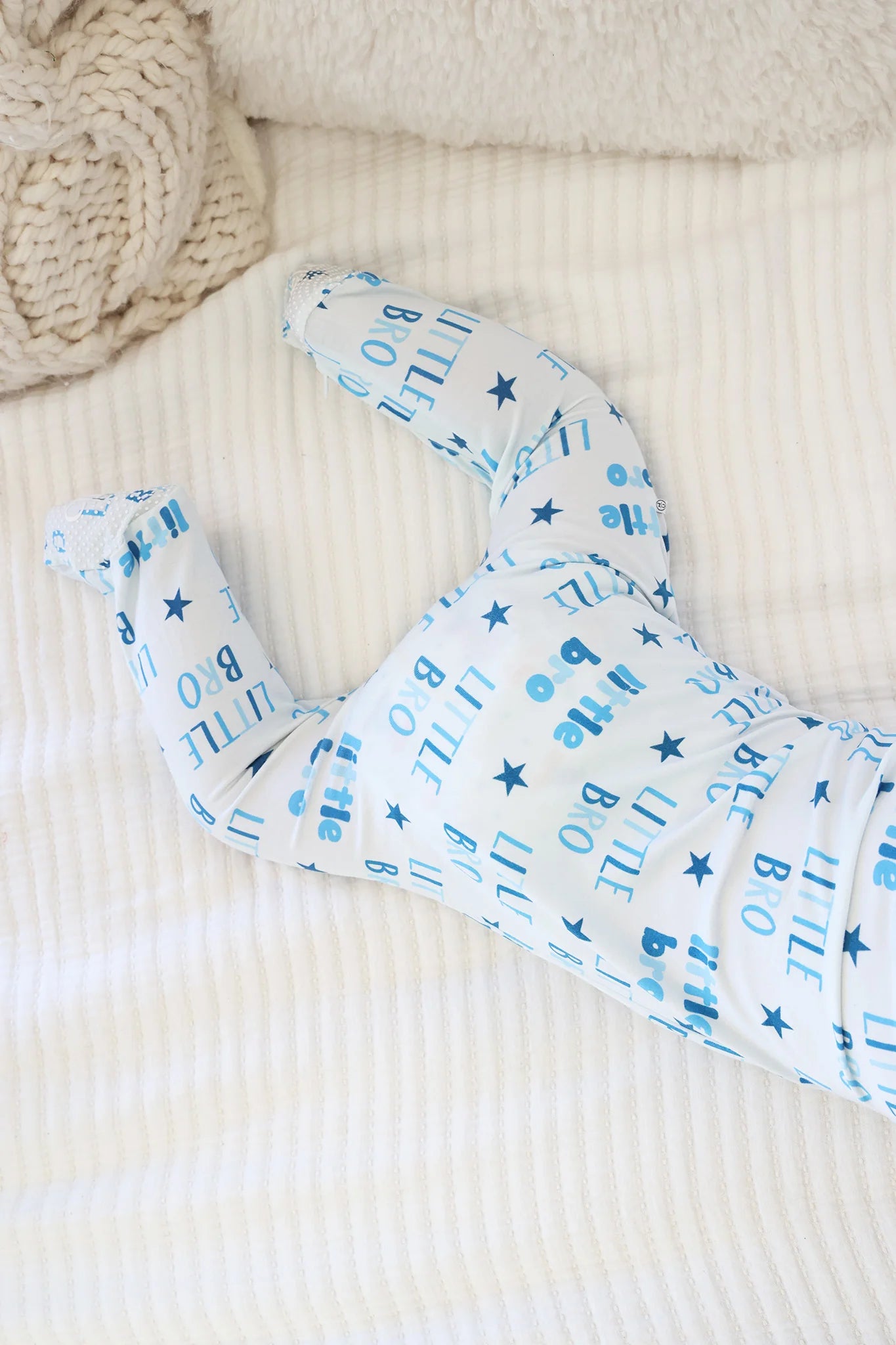 Caden Lane Blue | Little Bro Zipper Footie
