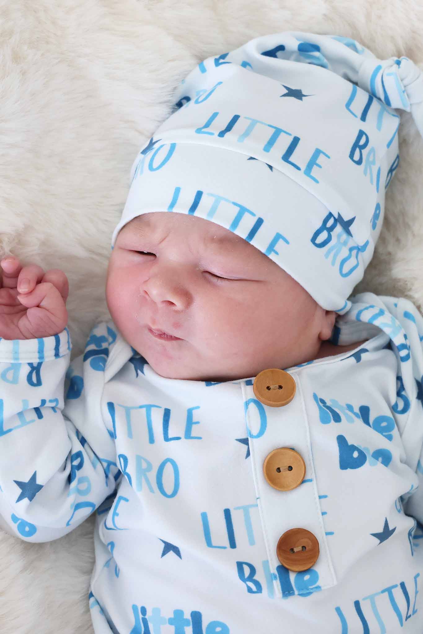 Caden Lane Blue | Little Bro Knot Gown & Hat Set