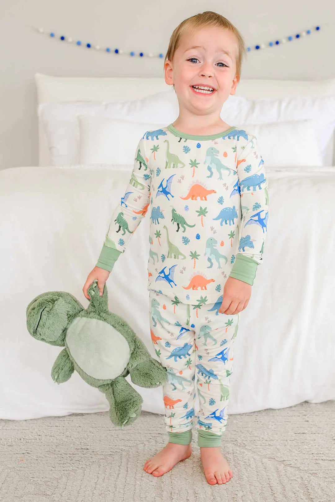 Caden Lane Neutral | Little Fossil Two-Piece Bamboo PJ Set