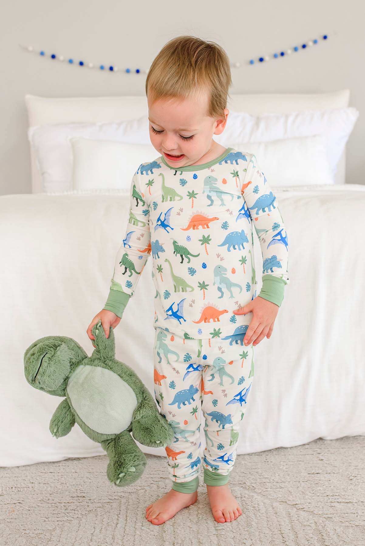 Caden Lane Neutral | Little Fossil Two-Piece Bamboo PJ Set