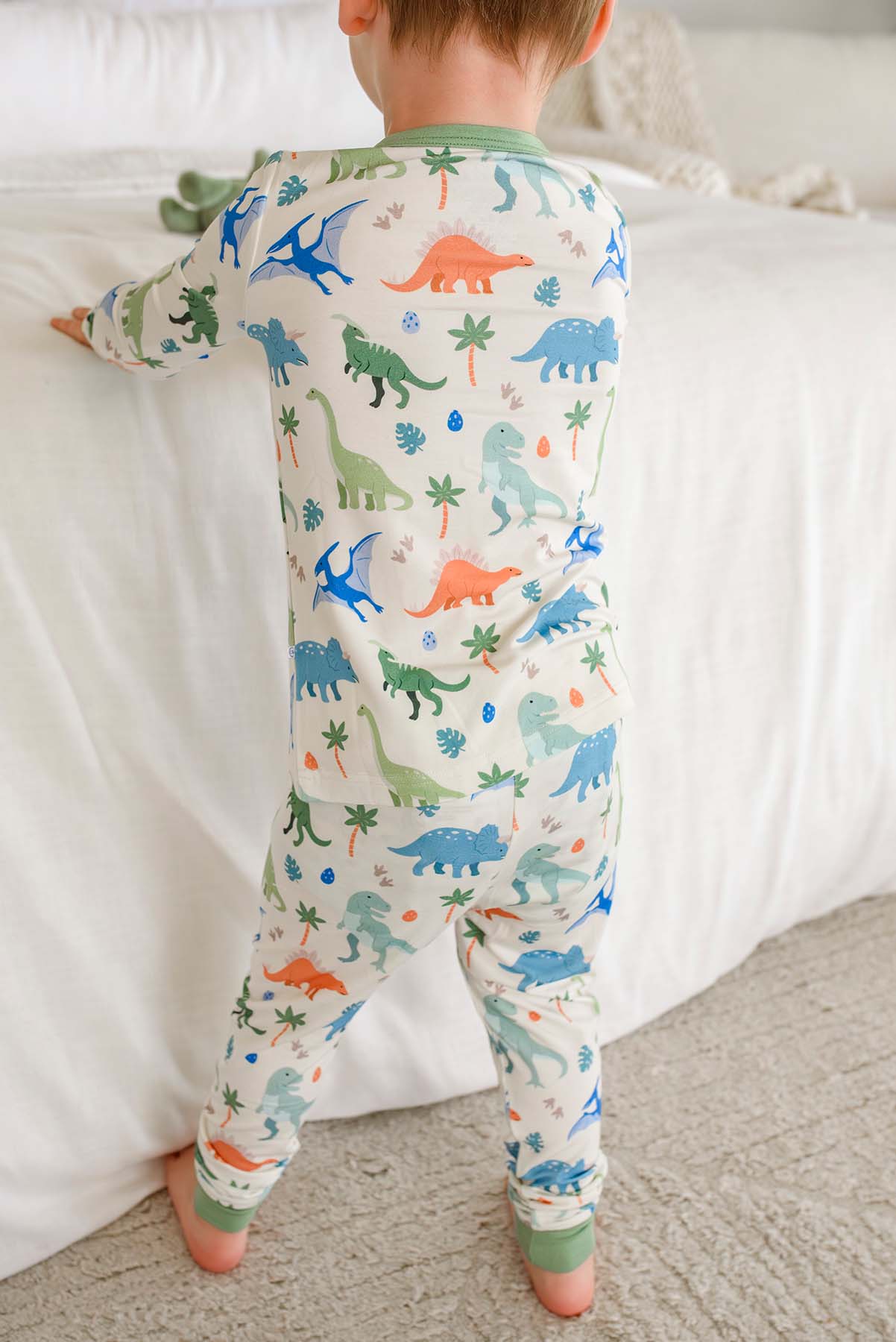 Caden Lane Neutral | Little Fossil Two-Piece Bamboo PJ Set