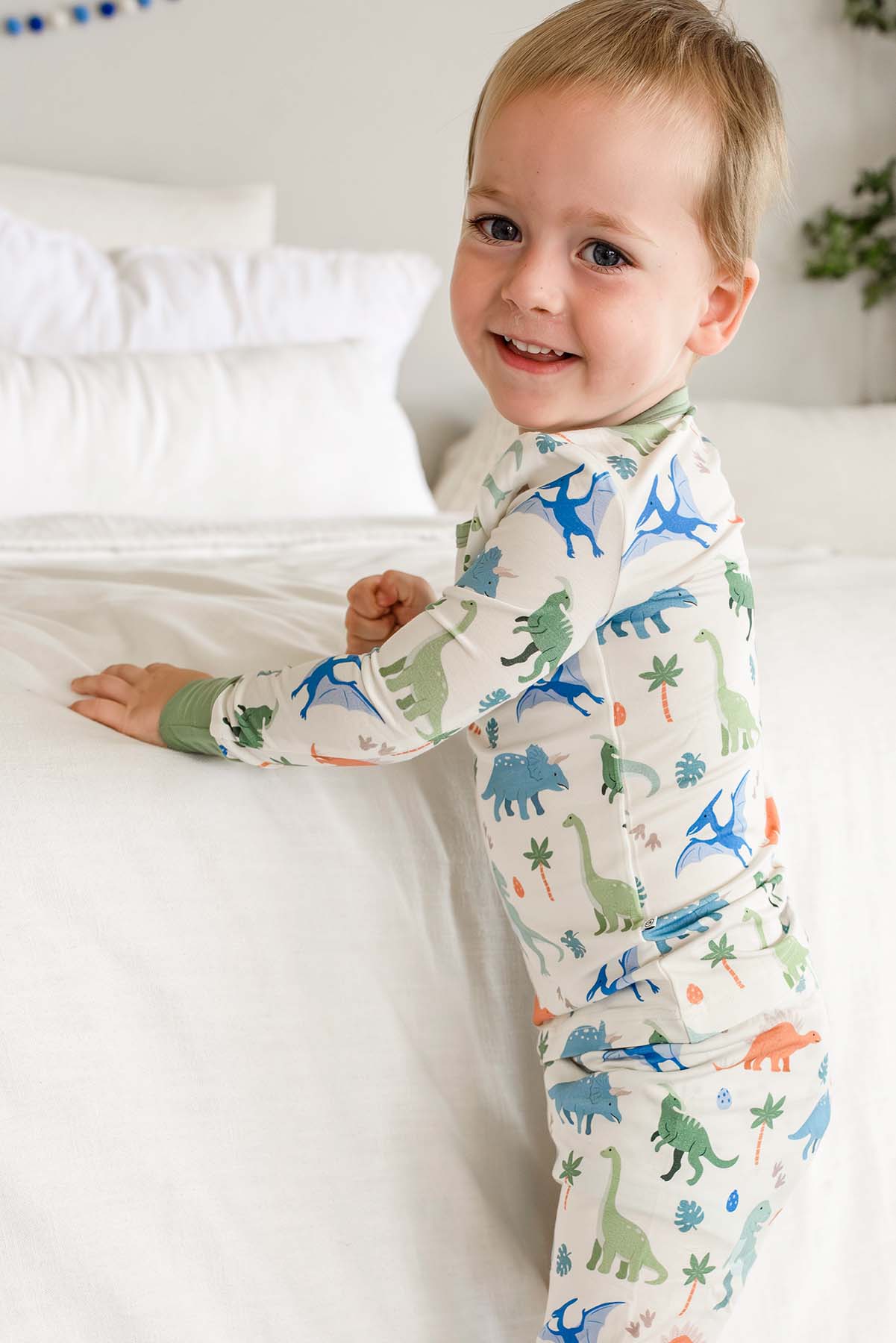 Caden Lane Neutral | Little Fossil Two-Piece Bamboo PJ Set