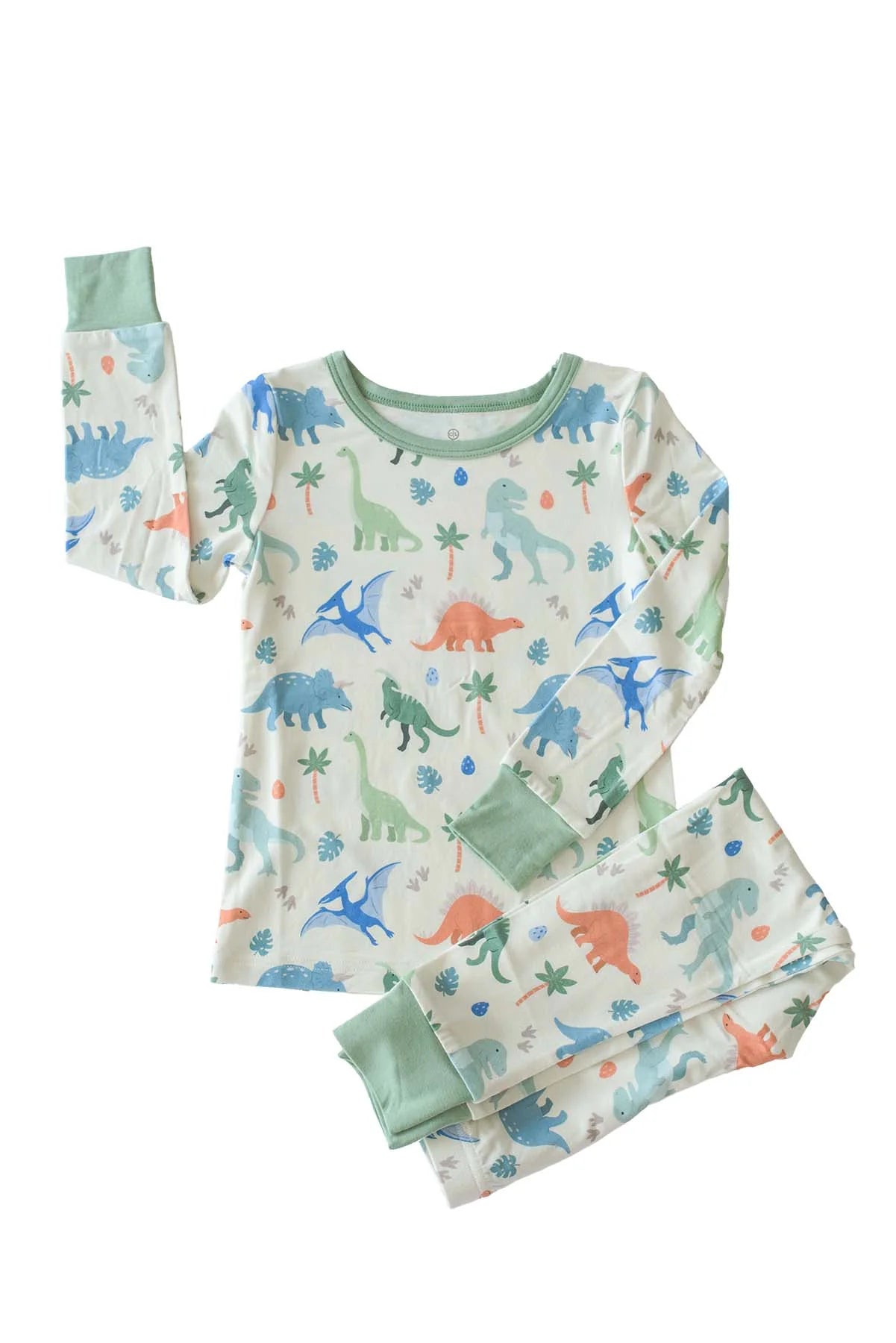 Caden Lane Neutral | Little Fossil Two-Piece Bamboo PJ Set