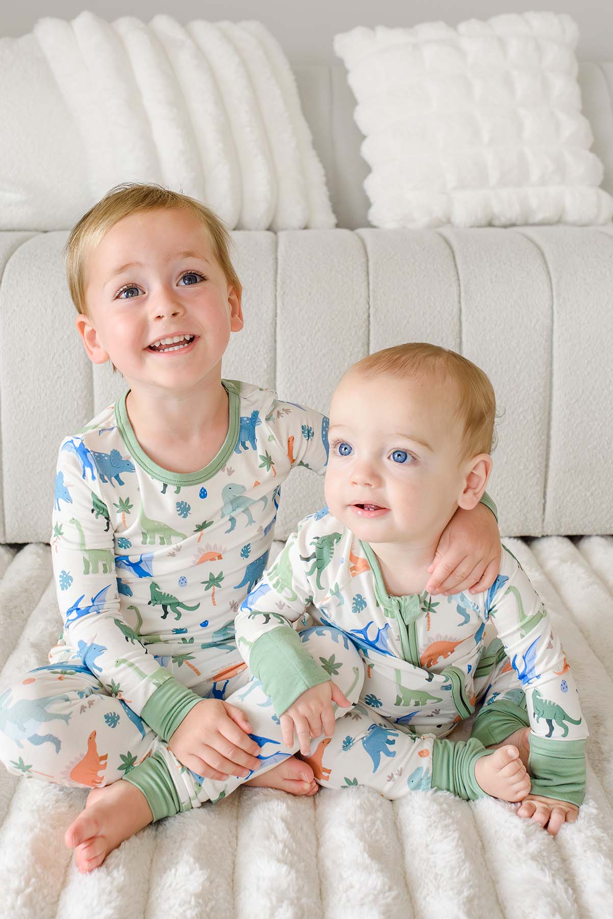 Caden Lane Neutral | Little Fossil Two-Piece Bamboo PJ Set