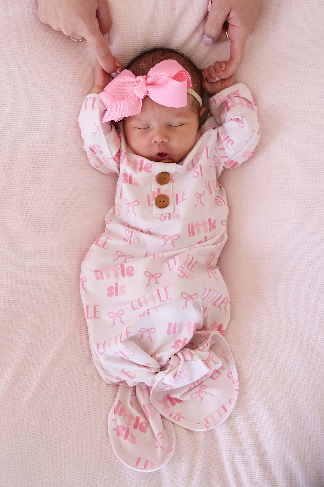 Caden Lane Pink | Little Sis Knot Gown & Hat Set