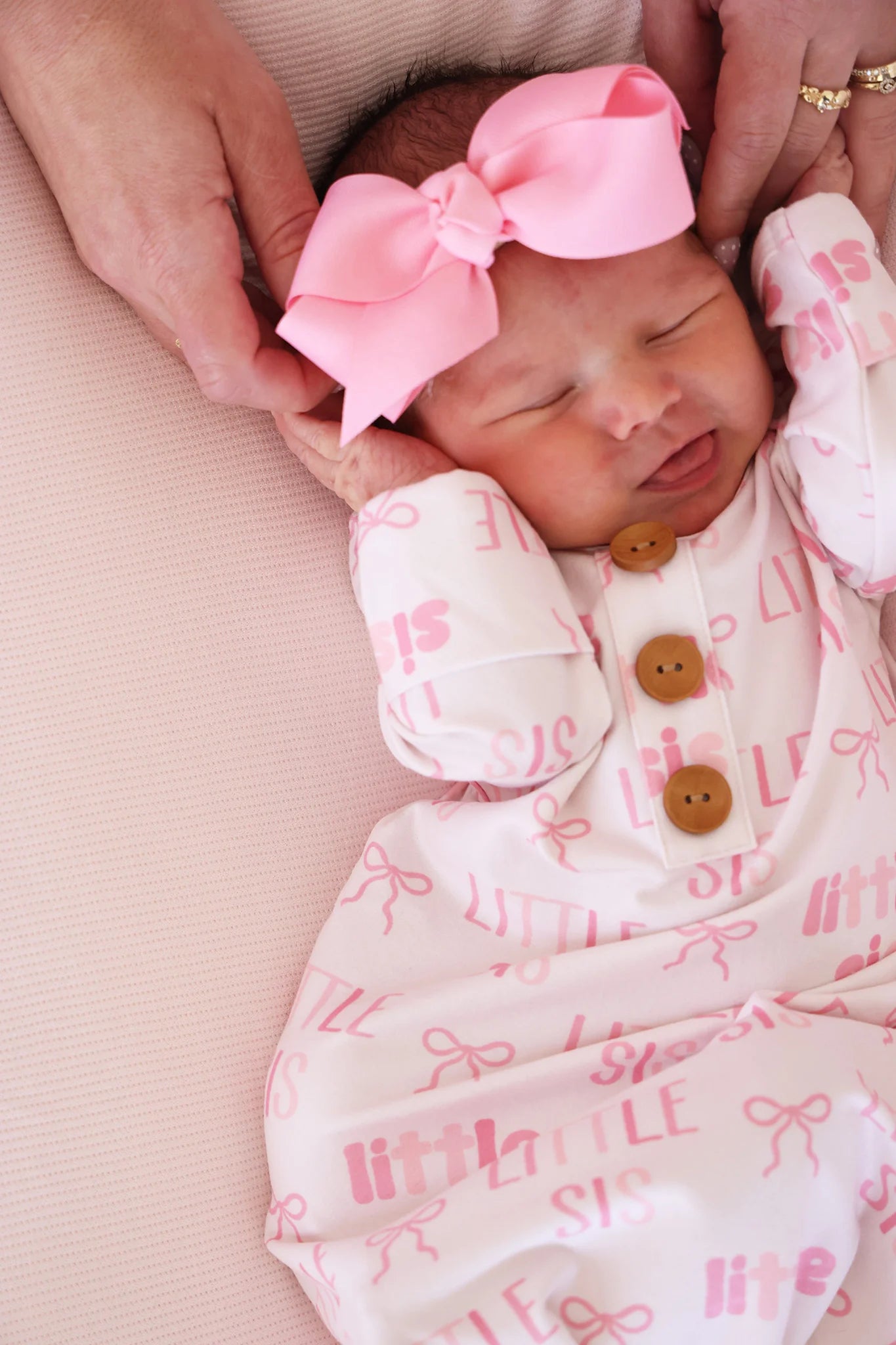 Caden Lane Pink | Little Sis Knot Gown & Hat Set