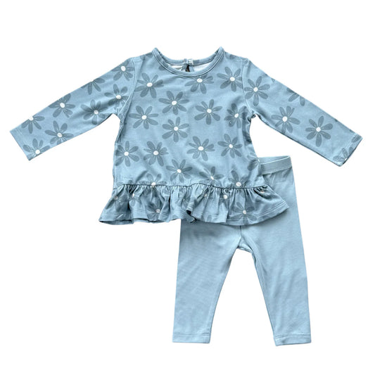 Baby Sprouts Sky Blue | Daisy Long Sleeve Peplum Set