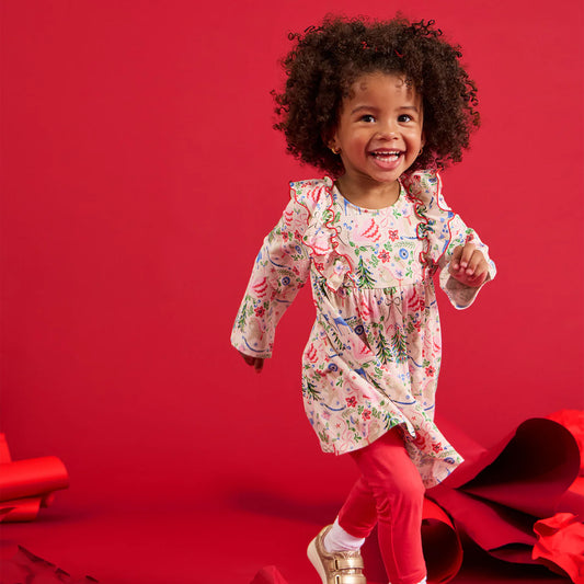 Magnetic Me Sugar Plum Dreams | Modal Dress with Ruffle + Leggings set