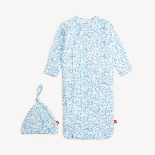 Magnetic Me Blue Herds of a Feather | Modal Gown + Hat Set