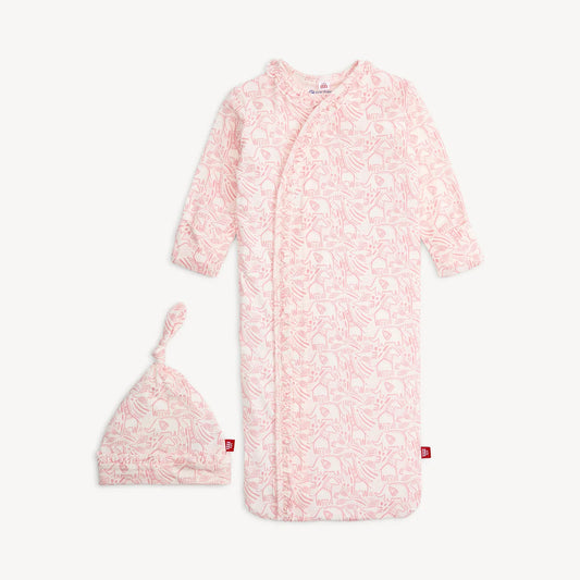 Magnetic Me Pink Herds of a Feather | Modal Gown + Hat with Ruffle Set