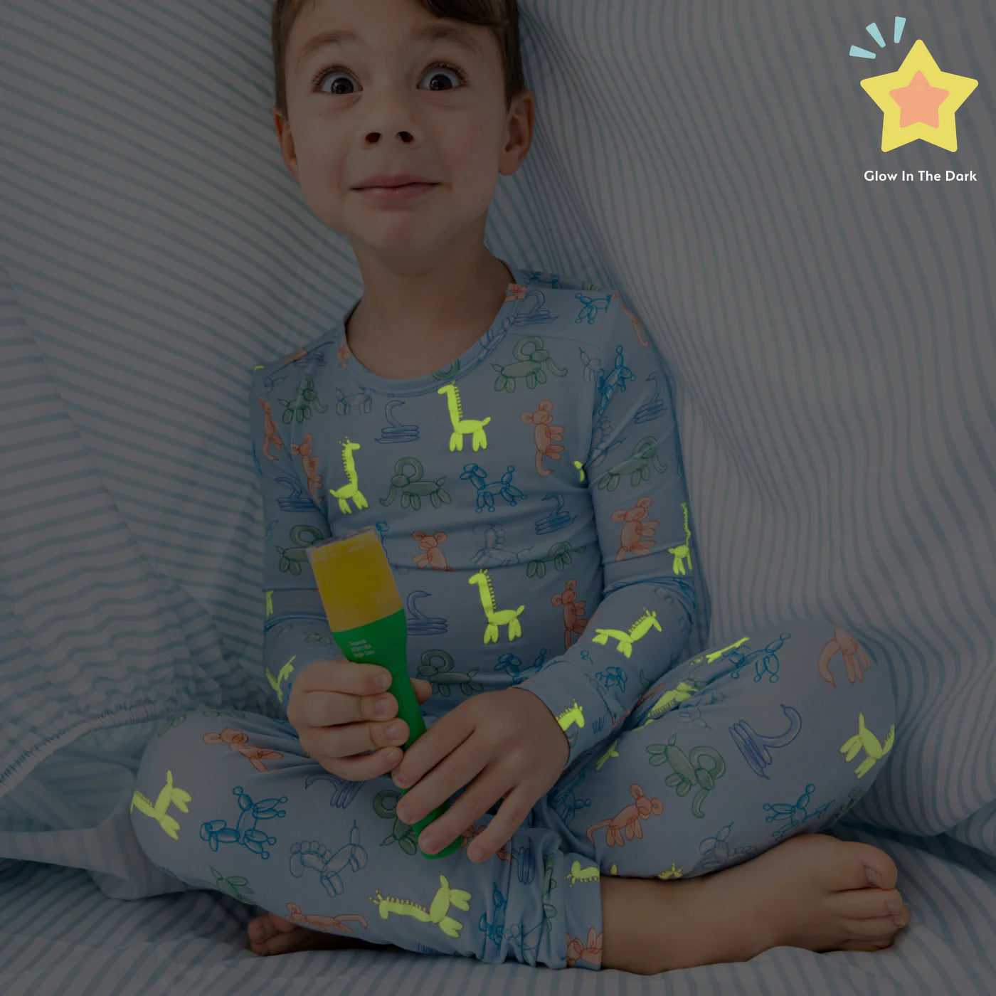 Magnetic Me Blue Party Animals | Glow in the Dark Modal Long Sleeve PJ Set